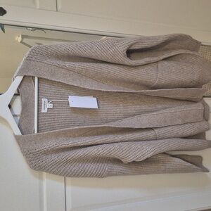 Hudson North Knit Oatmeal 2X Open Front Cardigan Sweater